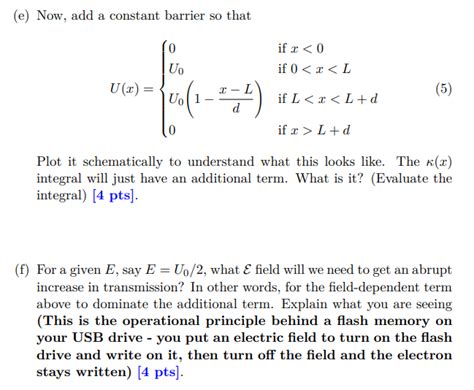 Solved The Wkb Equation For The Tunneling Probability T E Chegg