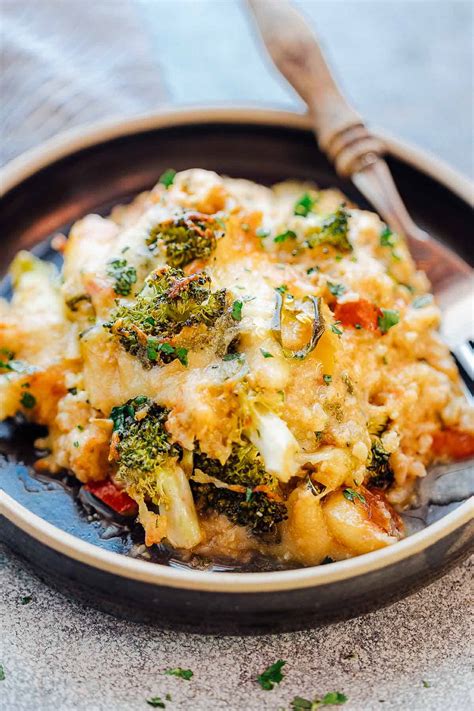 Healthy Cauliflower Rice Broccoli Casserole (Keto, Gluten Free, Low Carb)