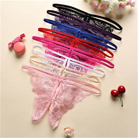 Lace Sexy Underwear Set For Women Erotic Open Bra Crotch Thong Transparent Lingerie In Colors