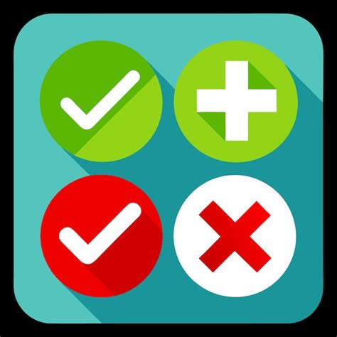 Premium Vector Green Check Mark And Red Cross Icon Set Circle And