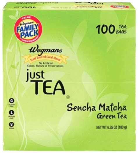 Wegmans Just Tea Sencha Matcha 100 Count Green Tea Bags Etsy