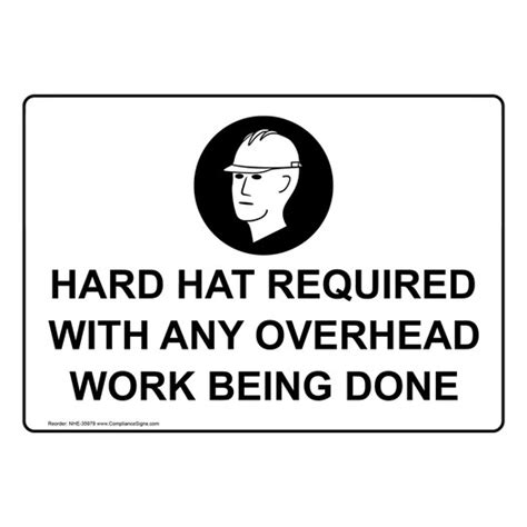 PPE Workplace Safety Sign Hard Hat Required With Any Overhead