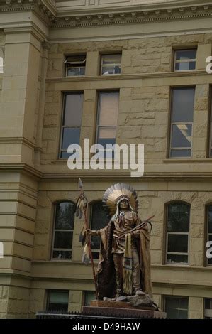 Estatua Del Jefe De La Tribu Shoshone Washakie En El Edificio Del