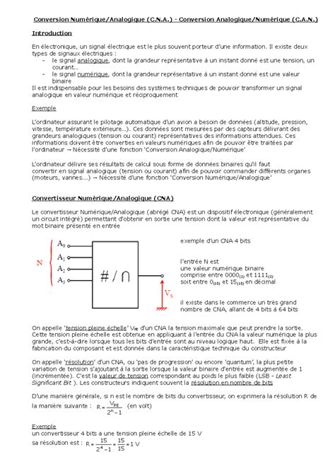 Can Cna Cours Can Conversion Num Rique Analogique C N