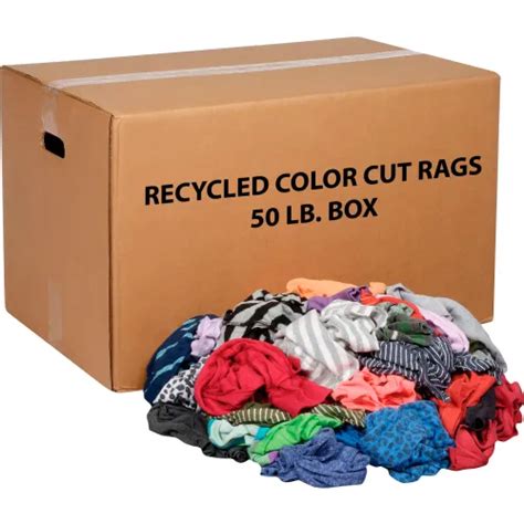 Global Industrial™ Recycled Mixed Color Cut Rags 50 Lb Box