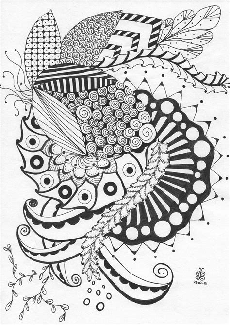 Coloriage Zendoodle Zentangle Colouring Coloring Doodle Coloriage Nyc