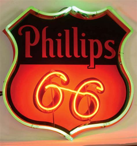 Lot Detail Phillips 66 Gasoline And Motor Oil Neon Sign