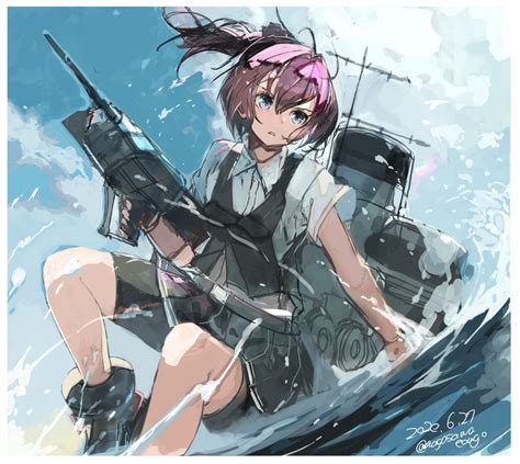 Anime Purple Hair Nagasawa Tougo Kantai Collection Blue Eyes