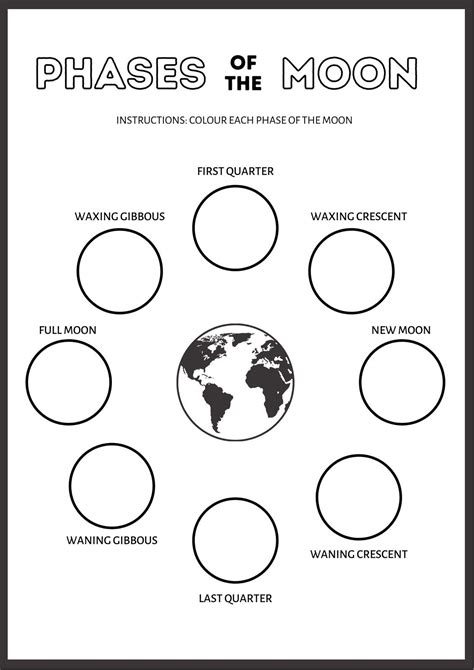 Phases Of The Moon Worksheets Free