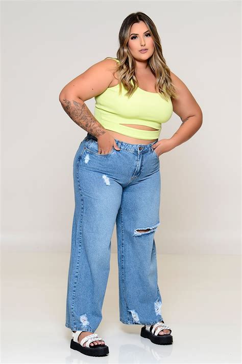 Cal A Wide Leg Plus Size Jeans Vk Moda Plus Size