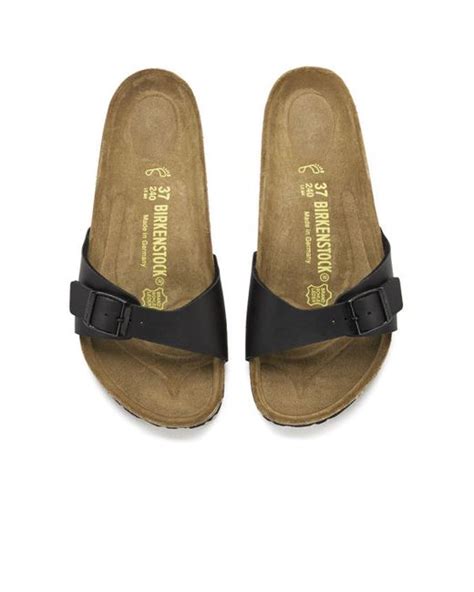 Birkenstock Women S Madrid Slim Fit Single Strap Sandals In Black Lyst