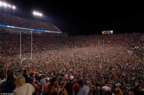 Auburn Fans Completely Cover Field After Iron Bowl Win Daily Mail Online