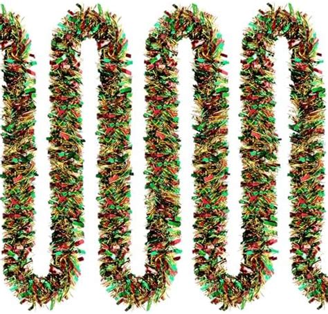 8 Pieces 52 5 Ft Christmas Tinsel Garland Metallic Tinsel Twist Garland