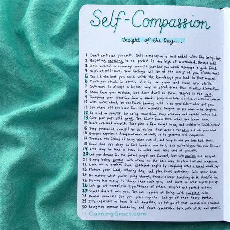 30 Self Compassion Journal Prompts For Stress Relief Calming Grace