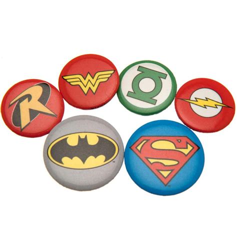 Dc Comics Superheroes Button Badge Set Happy Piranha