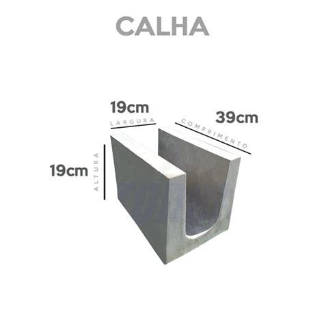 Calha 19x19x39 cm JP Pré moldados