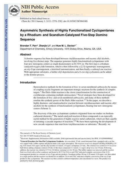 Pdf Cheminform Abstract Asymmetric Synthesis Of Highly