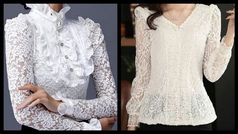 Stunningly Gorgeous White Lace Blouse Designs Ideas For Women 2021