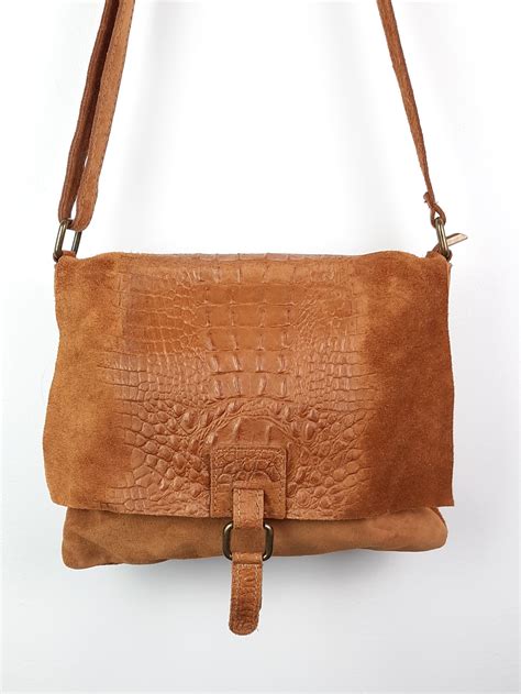 Sac Main Bandouli Re Ajustable Cro Te De Cuir Italien Camel Casual