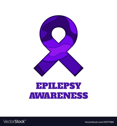 Epilepsy Awareness Papercut Ribbon Royalty Free Vector Image