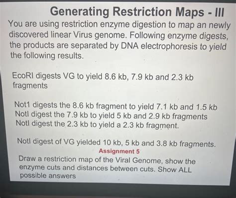 solved generating restriction maps iii    cheggcom