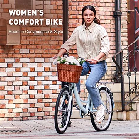 Viribus Womens Comfort Bike 24 Inch Beach City Cruiser Bike With