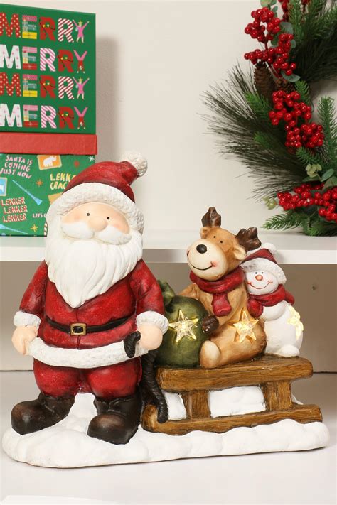 Ceramic Santa Led Sleigh