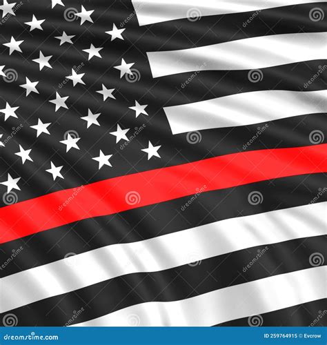 Thin Red Line Firefighter Flag Stock Illustration Illustration Of