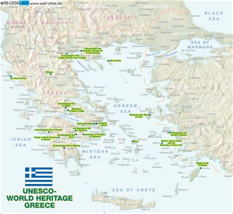 Map of UNESCO World Heritage Greece (Country) | Welt-Atlas.de