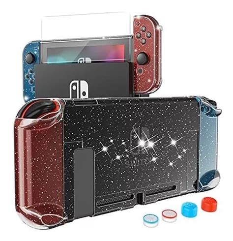 Carcasa Para Nintendo Switch Transparente Negro Con Gomitas Meses Sin