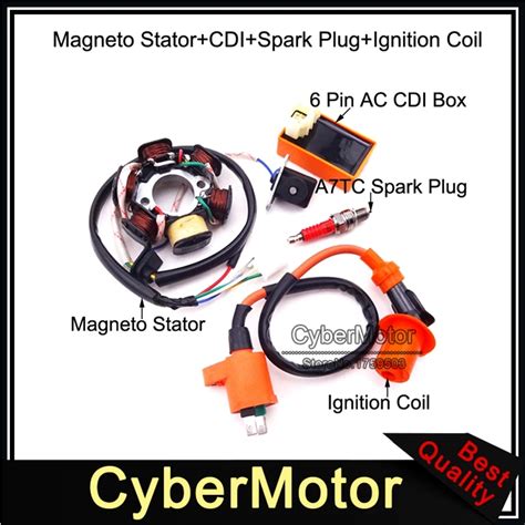 Magneto stojan wyścigi cewka zapłonowa 6 szpilki AC skrzynka CDI A7TC
