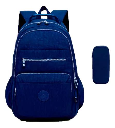 Mochila De Costas Fofa Feminina Escolar Impermeável Kawaii Cor Azul 1