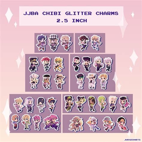 Jjba Chibi Glitter Charms Judgedarts