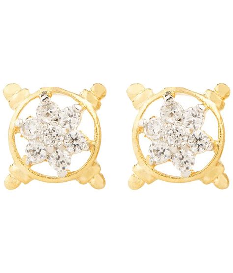 Voylla Alluring Gold Toned Cz Stud Earrings Buy Voylla Alluring Gold