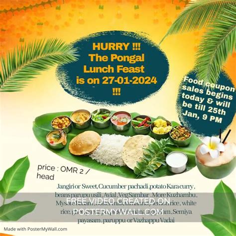 Onam Sadhya Feast Ad Post Template Postermywall