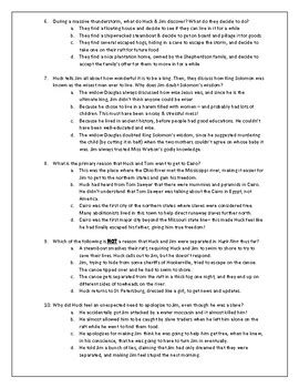 The Adventures Of Huckleberry Finn Ch 11 20 Multiple Choice Quiz Key