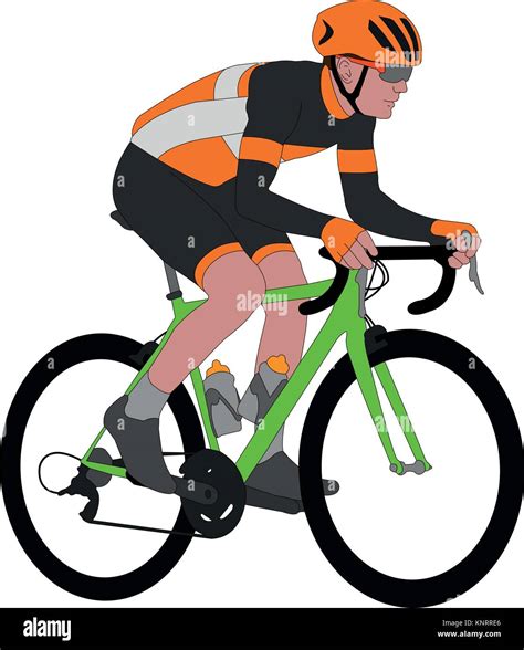 Vector Illustration Drawing Cyclist Helmet Fotos Und Bildmaterial In