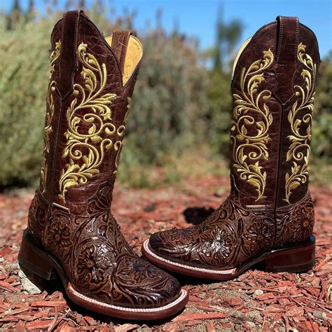 Tooled Print Cowgirl Boot Cute Cowgirl Boots Womens Cowgirl Boots