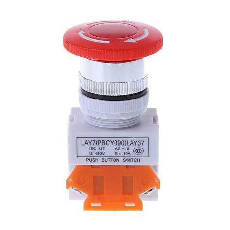 Ac660v 10a 1no 1nc Dpst Emergency Stop Push Button Switches With Red Mushroom Ebay