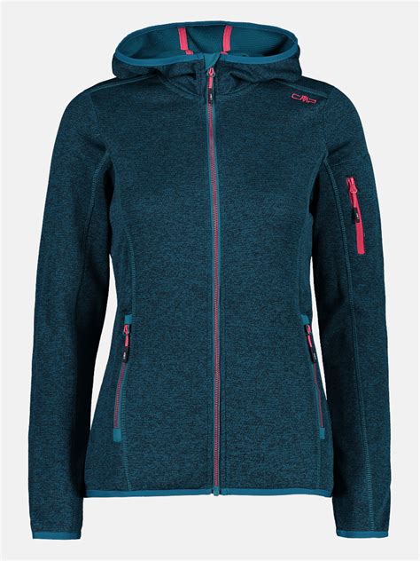 Cmp Woman Jacket Fix Hood Knitted Pile E Softshell Trekking Nencini