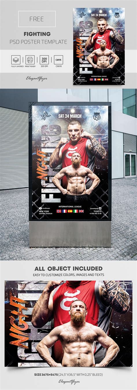 Multicolor Exclusive Fighting Poster Free Poster Template Psd By