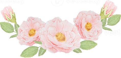 Watercolor Pink Rose Flower Bouquet 13641484 Png