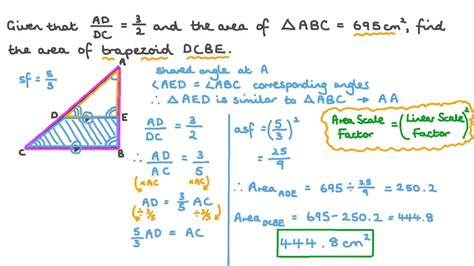 Question Video Finding The Area Of Similar Triangles Given The Ratio