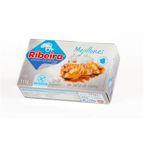 Ribeira Mejillones En Salsa Vieira 13 18 Piezas Lata 69 Gr Lata 69 Gr