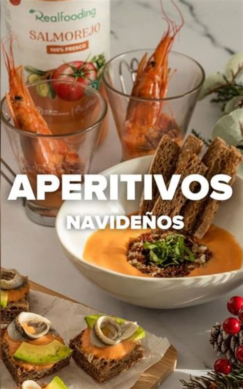 Aperitivos navideños con salmorejo chupito con gambas Realfooding