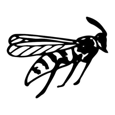 Premium Vector Wasp Sketch Flying Stinging Insect Honey Bee Hand