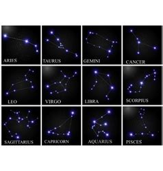 Leo Zodiac Sign With Beautiful Bright Stars Vector Image