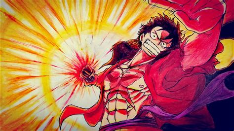 How To Draw Monkey D Luffy Red Hawk From One Piece After Time Skip