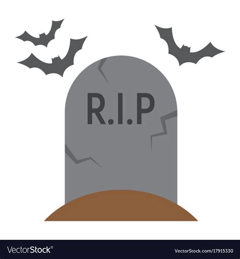 Tombstone Flat Icon Halloween And Scary Grave Vector Image