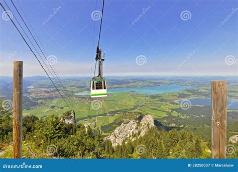 Cable Car Of The Tegelberg In The AllgÃ¤u Region Stock Image Image Of